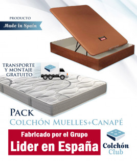 Pack Colchón de muelles Ensacados y Canapé de madera Pikolin Ref P78000