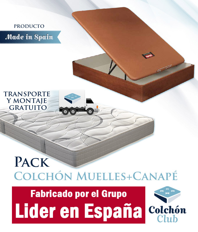 Pack Colchón de muelles Ensacados modelo Smak y Canapé de madera