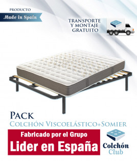 Pack Colchón viscoelástico y Somier multiláminas fabricado por el Grupo Pikolin Ref P79000