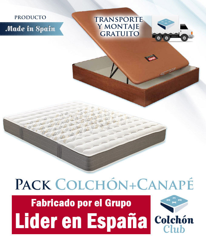 Pack Colchón viscoelástico y Canapé de madera Pikolin Ref P80000