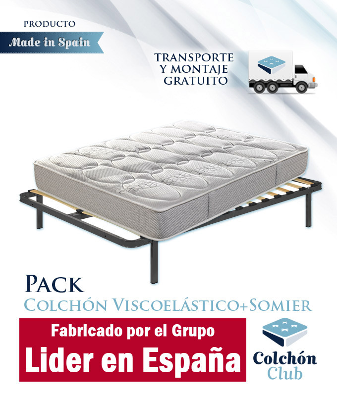 Pack Colchón viscoelástico y Somier multiláminas fabricado por el Grupo Pikolin Ref P81000