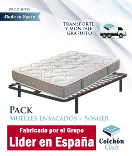 Pack Colchón de muelles Ensacados y Somier multiláminas SG16 fabricado por el Grupo Pikolin Ref P83000