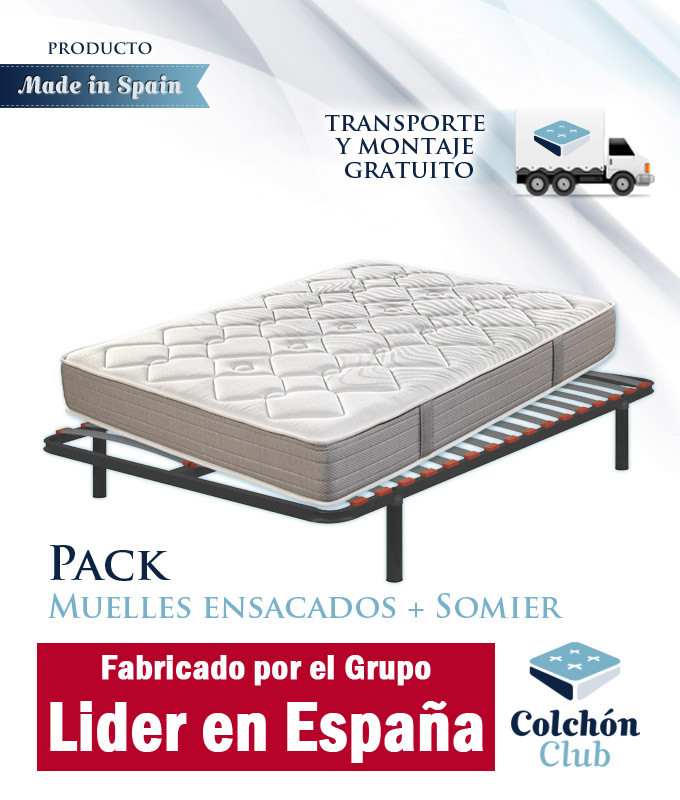 Pack Colchón de muelles Ensacados y Somier multiláminas SG16 fabricado por el Grupo Pikolin Ref P83000