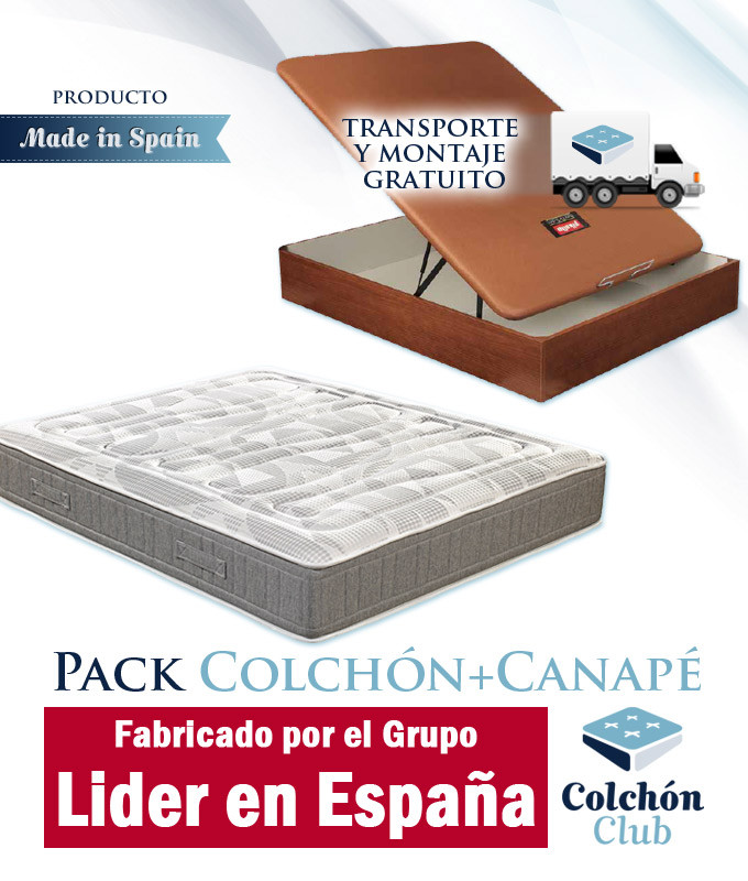 Pack Colchón de muelles ensacados y Canapé de madera Pikolin Ref P88000