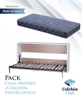 Pack Cama Abatible Horizontal y colchón viscoelástico Ref T72000