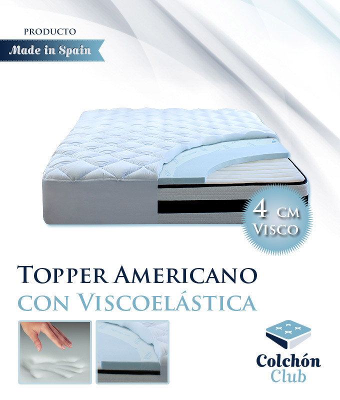 Topper Sistema Americano con 4 cm de Viscoelástica Ref J10000