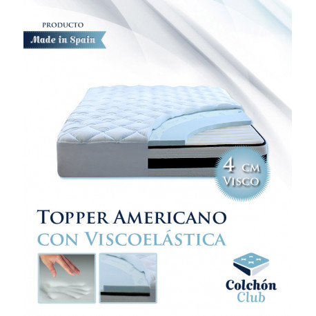 Topper Viscoelástico con Sistema Americano de Ajuste al Colchón