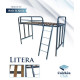 Litera de una cama con barandilla y escalera Ref S24000