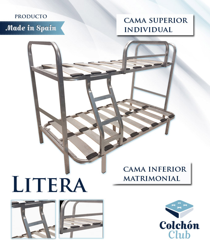 Litera con cama Matrimonial e individual Ref S25000