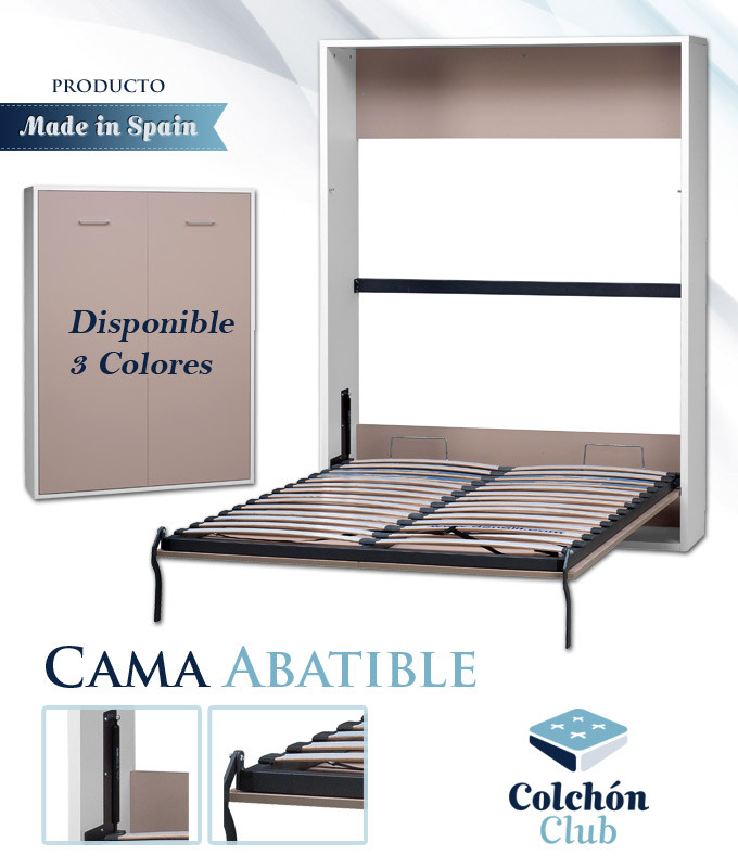 Cama Abatible Vertical disponible en diferentes medidas y colores