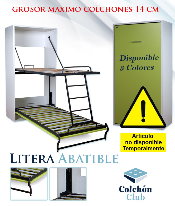 Litera Abatible Vertical con 2 camas de 90 cm Ref T55600