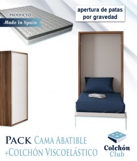 Pack Cama Abatible Vertical y Colchón Viscoelastico Ref N81000