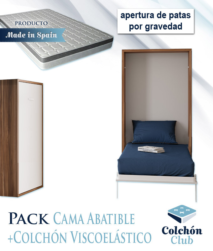 Pack Cama Abatible Vertical y Colchón Viscoelastico Ref N81000