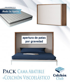 Pack Cama Abatible Horizontal y Colchón Viscoelastico Ref N82000