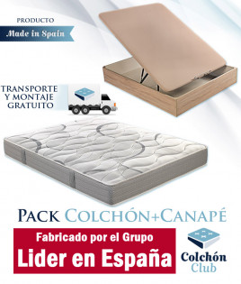 Pack Colchón de muelles Ensacados y Canapé fabricado por el Grupo Lider en España Ref P185000