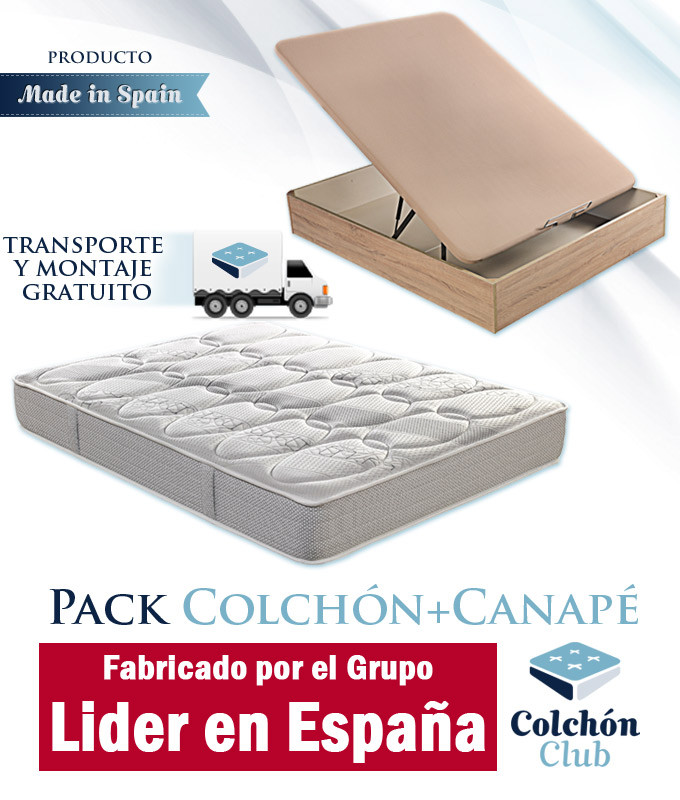 Pack Colchón viscoelástico y Canapé fabricado por el Grupo Lider en España Ref P187000