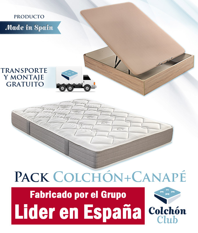 Pack Colchón de muelles Ensacados y Canapé fabricado por el Grupo Lider en España Ref P188000