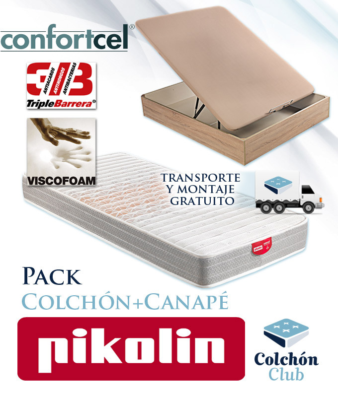 Pack Pikolin, Colchón Viscoelástico modelo Apple Compact y Canapé de madera Ref P189000