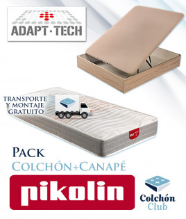 Pack Pikolin, Colchón Pikolin modelo Cherry con muelles Ensacados y Canapé Madera Ref P297000