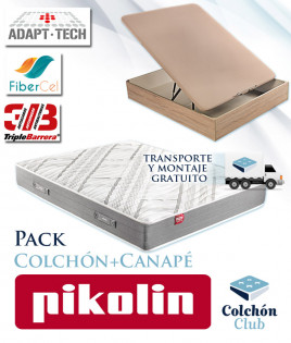 Pack Pikolin, Colchón de Muelles Modelo City y Canapé de madera Ref P451000