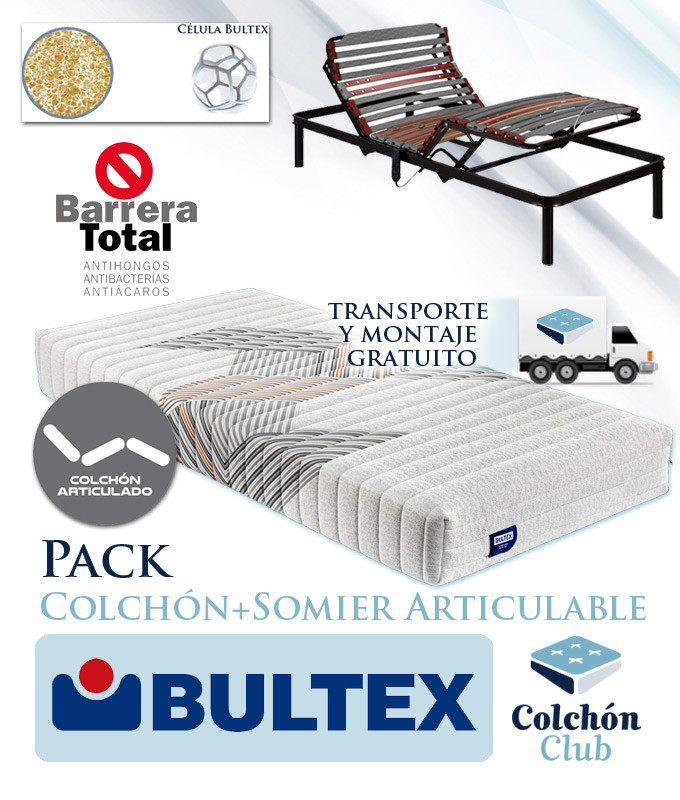 Pack de Colchón Bultex modelo Optimus y Somier Articulable Futurlam Metálico Ref P314000