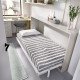 Dormitorio con cama abatible individual, escritorio y estantería Ref YC401