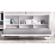 Dormitorio cama abatible con armario superior, escritorio y módulos estantes Ref YC404