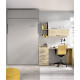 Dormitorio juvenil formado por cama abatible matrimonial con altillo y escritorio Ref YC408