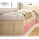 Dormitorio Juvenil con 2 camas, escritorio y módulos estantes Ref YC106