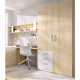 Dormitorio Juvenil con 2 camas, armario, arcón y escritorio Ref YC111