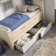 Dormitorio Juvenil con 2 camas, armario rincón y escritorio Ref YC112