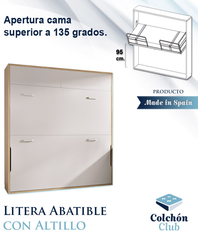 Litera Abatible Horizontal con altillo disponible en diferentes colores Ref Y40000