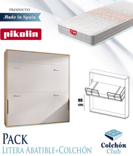 Pack Litera Abatible Horizontal con altillo y Colchones Ref Y44000