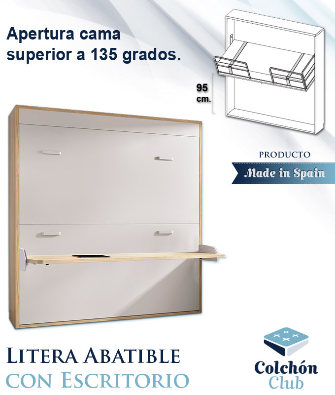 Litera Abatible Horizontal con Escritorio disponible en diferentes colores y medidas Ref Y34000