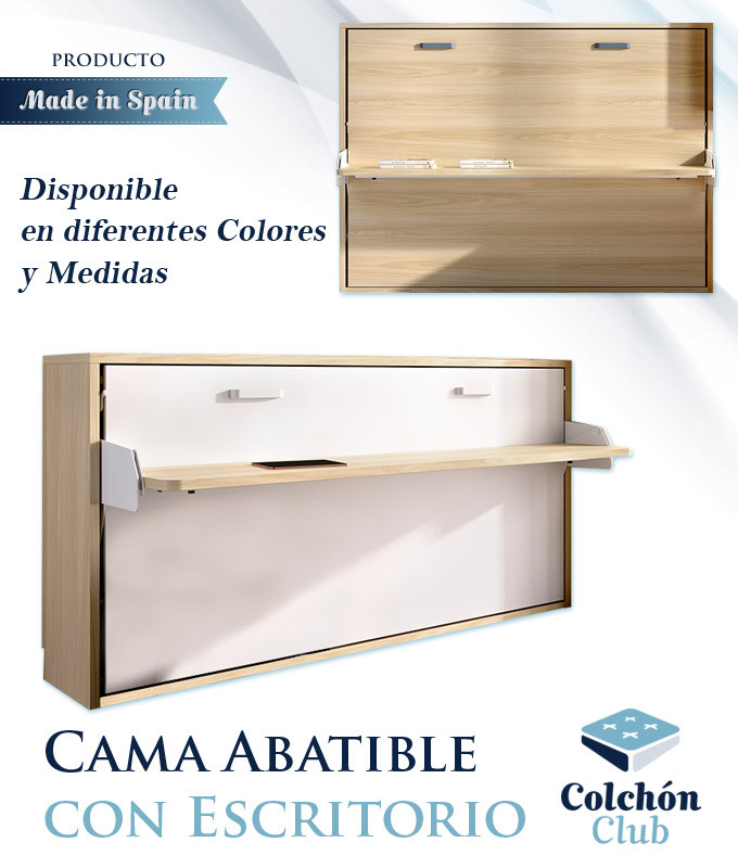 Cama Abatible Horizontal disponible en diferentes medidas y colores