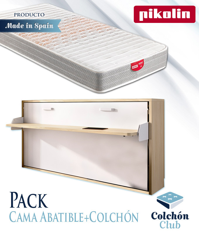 Pack Cama Abatible Horizontal con escritorio y Colchón Ref Y45000