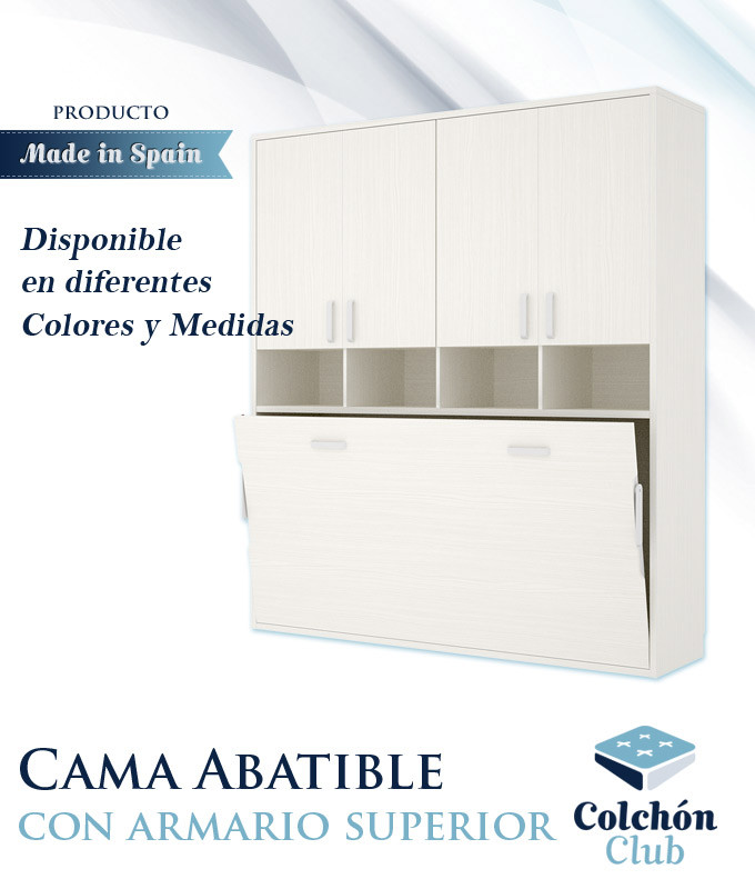 Cama individual moderna con cabecero, cama individual apta para colchón de  90x190 cm, color Blanco y Gris