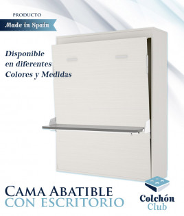 Cama Abatible Vertical matrimonial con escritorio disponible en diferentes colores y medidas Ref Y32000