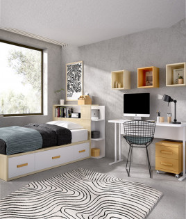 Dormitorio Juvenil cama nido y escritorio Ref YC204