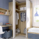 Dormitorio Juvenil cama nido, armario rincón y escritorio Ref YC210
