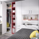 Dormitorio Juvenil con 2 camas, armarios, arcón y escritorio Ref YC215