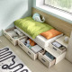 Dormitorio Juvenil con cama, armario y escritorio Ref YC218