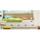 Dormitorio Juvenil con cama, armario y escritorio Ref YC218