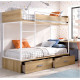 Dormitorio Juvenil litera con armario 2 puertas y escritorio Ref YC305