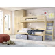 Dormitorio Juvenil con Litera con cama Matrimonial e individual y armario Ref YH309