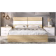 Dormitorio con canapé matrimonial, cabecero y mesitas Ref YC510