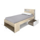 Dormitorio Juvenil con cama compacta con huecos de almacenaje Ref YK21
