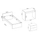 Dormitorio Juvenil con cama compacta, mesita y escritorio Ref YK04
