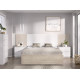 Dormitorio con cama matrimonial con mesitas y cómoda Ref YK57