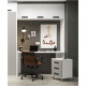 Dormitorio con cama abatible vertical con altillo, puente, armario y escritorio Ref Z24-29
